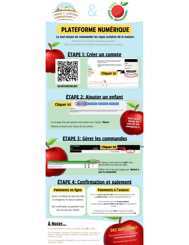 Commander les repas scolaires étapes par étapes 2026 2027